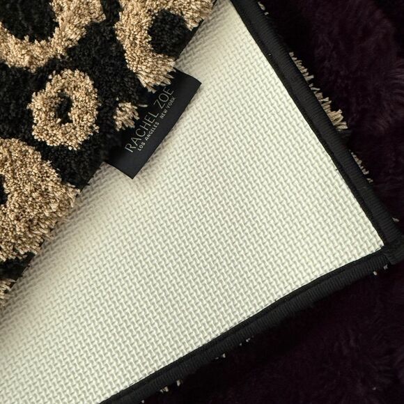 Rachel Zoe Leopard Bath Rug 24x60 Designer Luxury Plush Mat Animal Print Runner - Picture 3 of 5